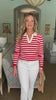 Maine Mornings Striped Top- Red