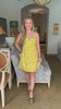 Botanical Brunch Mini Dress-Yellow
