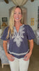 Feeling Breezy Embroidered Top-Navy