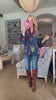 Bistro Charm Floral Top-Midnight