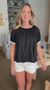 Macaron Puff Sleeve Top- Black