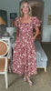 Avenue Stroll Floral Print Midi Dress