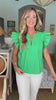 Kind Eyes Poplin Top-Emerald