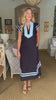 Meet in Mykonos Midi Dress-Navy