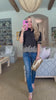 Threaded Bloom Embroidered Top-Black