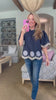 Bohemian Dreams Embroidered Top- Dark Navy