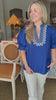 My Muse Embroidered Top-Indigo