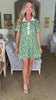 Garden Girl Floral Mini Dress-Green