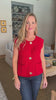 Preppy Moment Sweater Vest- Red