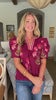 Tour The Town Floral Top-Wine