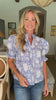 Bluebell Charm Floral Top-Indigo