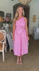 Flower Bow Midi Dress- Pink Lilac