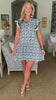 Garden Clovers Mini Dress-Navy