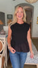 Right Fit Peplum Top-Black