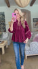 Marfa Bound Embroidered Top-Burgundy
