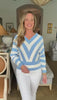 Double Down Striped Sweater- Ivory Sky