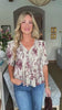 Misty Love Floral Pintuck Top